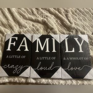 Black and White Family Wall Art Set